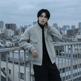 现货美式毛呢夹克棉服加厚高级痞帅夹棉棒球服短款外套Q955-P138，男装夹克，星座1017