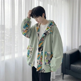 现货春款潮流涂鸦拼接夹克开衫连帽外套WT23-P75控96，男装夹克，星座1017