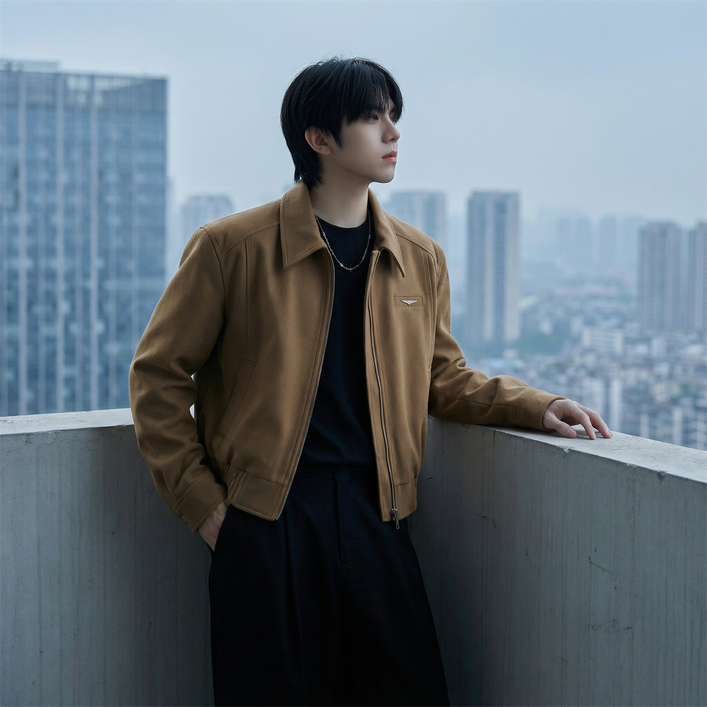 现货2025棒球领短款夹克高级感美式垫肩外套HJ7727-P90X149，男装夹克，星座1017