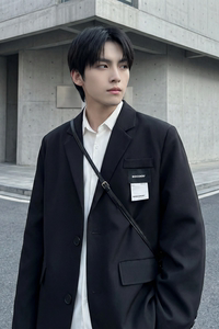 现货休闲西服男春秋宽松大码潮高级感痞帅外套西装 JK342-P98图片