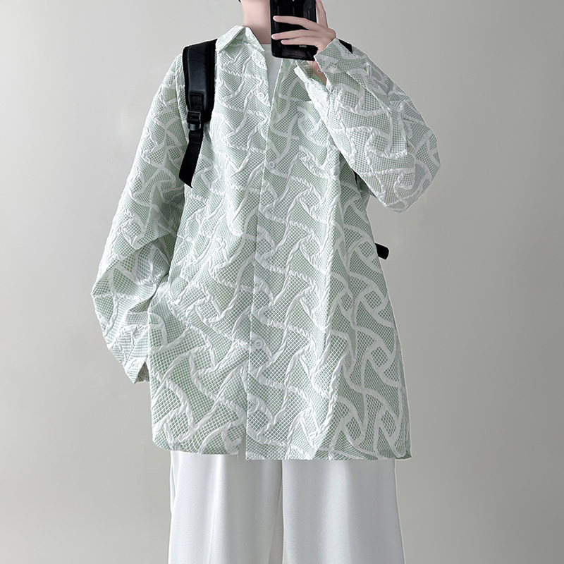 现货浮雕痞帅长袖衬衣FN01-P55，男装衬衫，星座1017