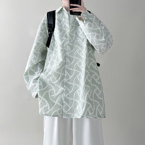 现货浮雕痞帅长袖衬衣 FN01-P55，男装衬衫，星座1017