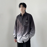2026现货渐变长袖衬衫水洗褶皱宽松潮流休闲衬衣DS651-P58，男装衬衫，星座1017