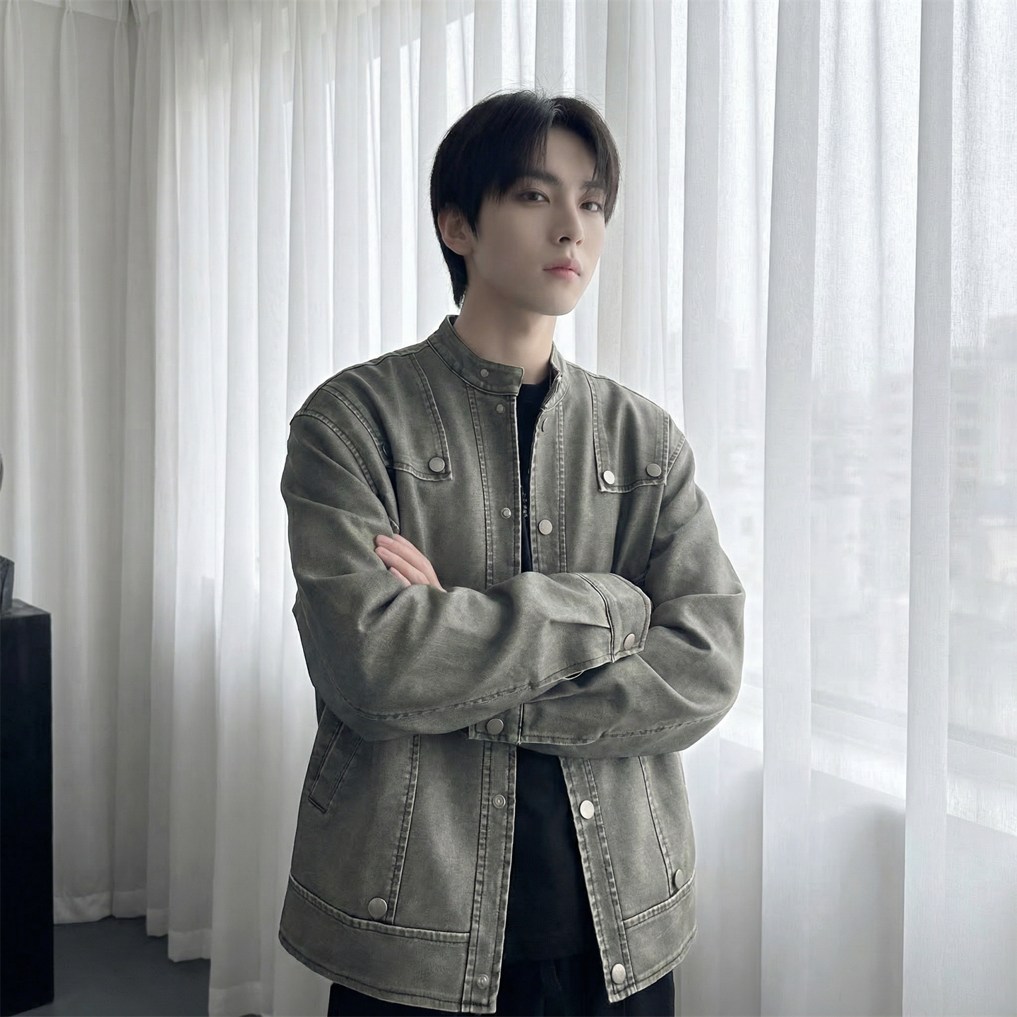 现货2026飞行夹克外套春秋薄款痞帅街头潮牌立领上衣DK568-P118，男装夹克，星座1017