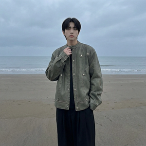 现货 2026飞行夹克外套春秋薄款痞帅街头潮牌立领上衣 DK568-P118，男装夹克，星座1017