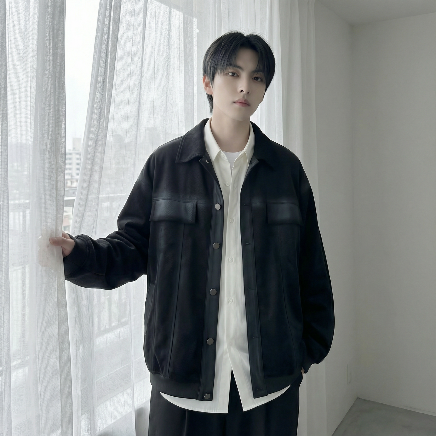 现货2026春季工装休闲夹克高级感牛仔外套JK11-P100，男装工装外套，星座1017