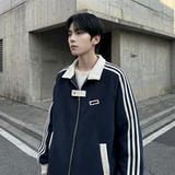 现货2026三条杠翻领夹克男宽松休闲运动外套现货R238-P68，男装夹克，星座1017