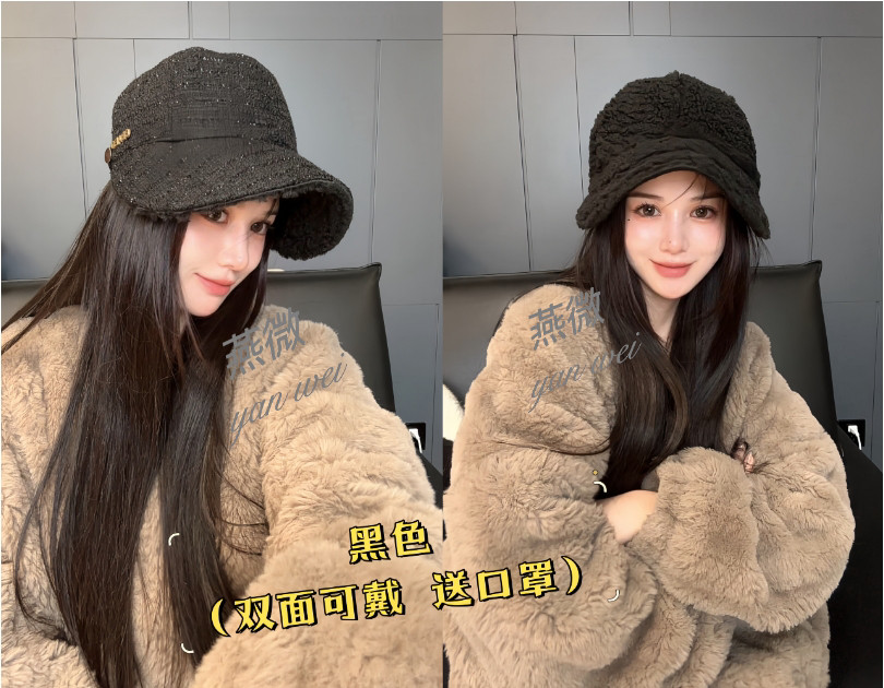 秋冬新款双面可戴加绒加厚保暖鸭舌帽宽檐显脸小时尚百搭渔夫帽潮,服饰配件/皮带/帽子/围巾,帽子,淘宝优惠券,粉丝福利购,淘宝优惠卷