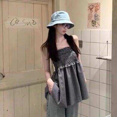 日系百搭经典款牛仔渔夫帽子女春夏防晒遮阳盆帽显脸小素雅瓜皮帽