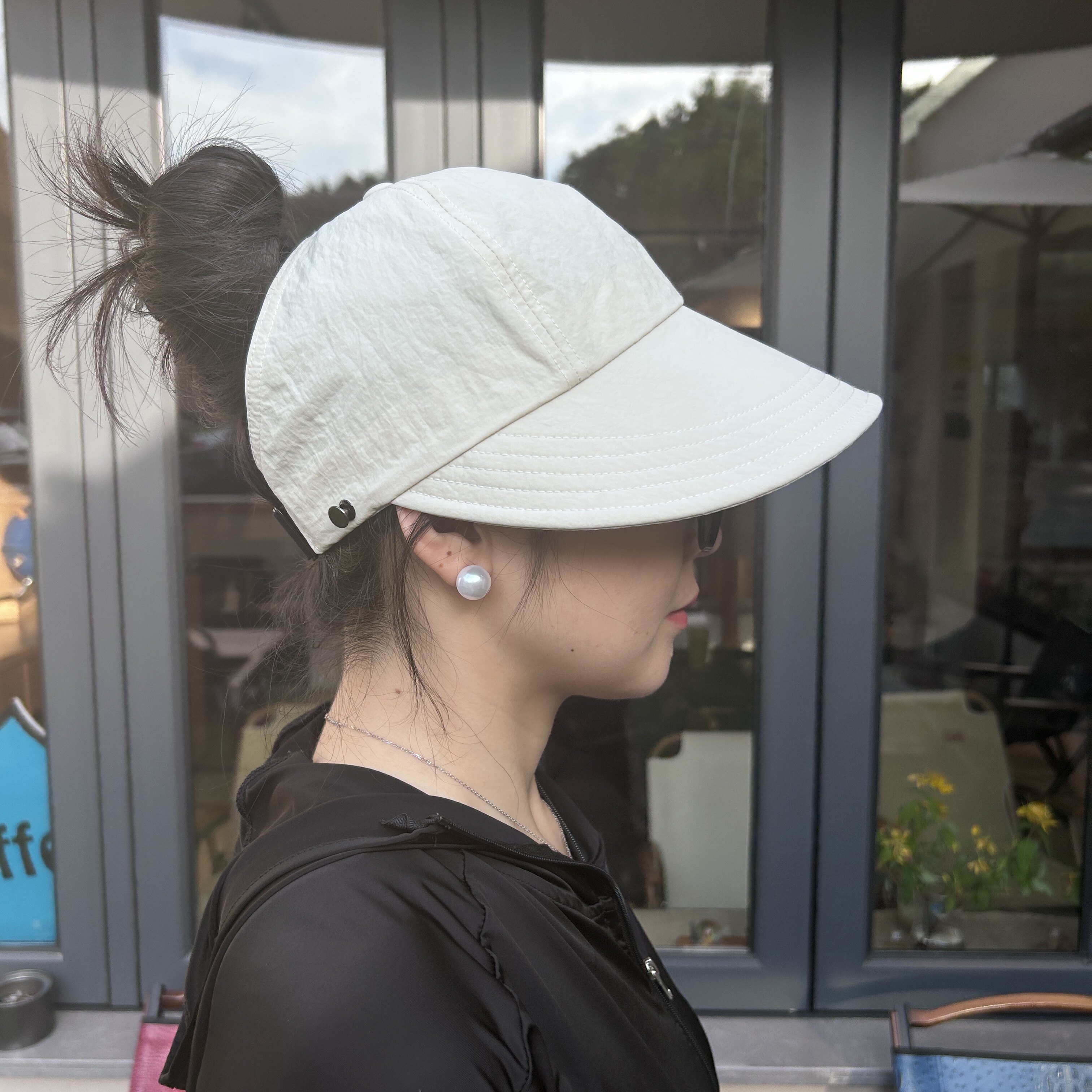 可扎马尾空顶渔夫帽女速干帽防晒防紫外线女显脸小遮阳帽棒球帽
