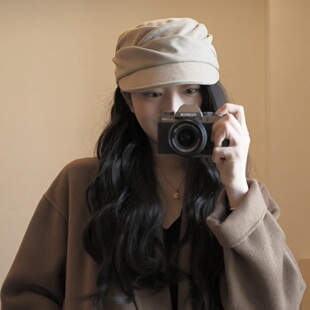 【日系】山本风气质报童帽子复古简约显脸小大头围褶皱堆堆帽画家