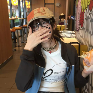 复古字母刺绣前进帽女英伦风百搭春秋鸭嘴贝雷帽报童帽男 日系新款