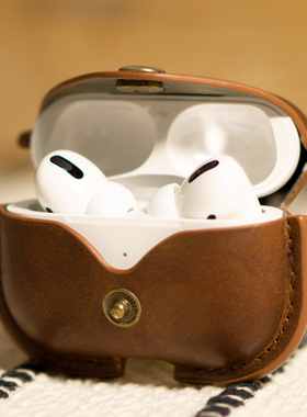 适用苹果airpods真皮保护套airpods pro2保护壳耳机蓝牙二ipodpro airpod pro 3牛皮耳机壳三代airpods 4代套