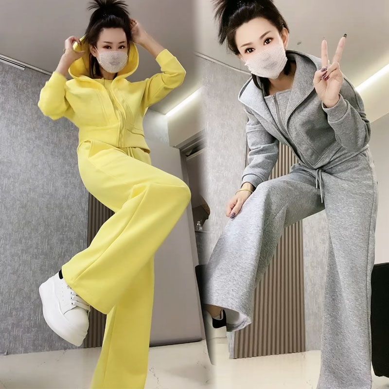 时髦休闲2025秋冬新款修身连休闲运动套装