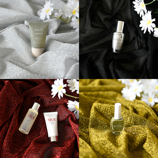 星空闪纱奢华黑色背景布直播闪布谷美装饰化妆品饰品摆件拍照道具