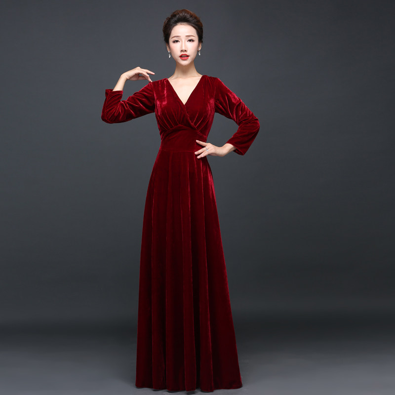 歌颂妈妈款长裙元旦群舞合唱服