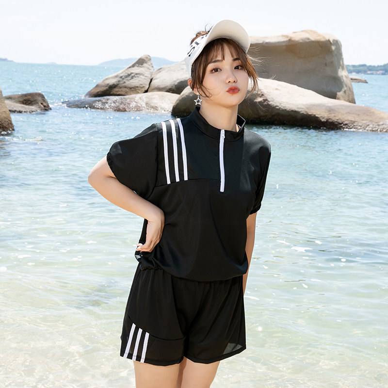 泡温泉泳衣女大码胖mm遮肉200斤保守遮肚2024新款游泳衣女款分体