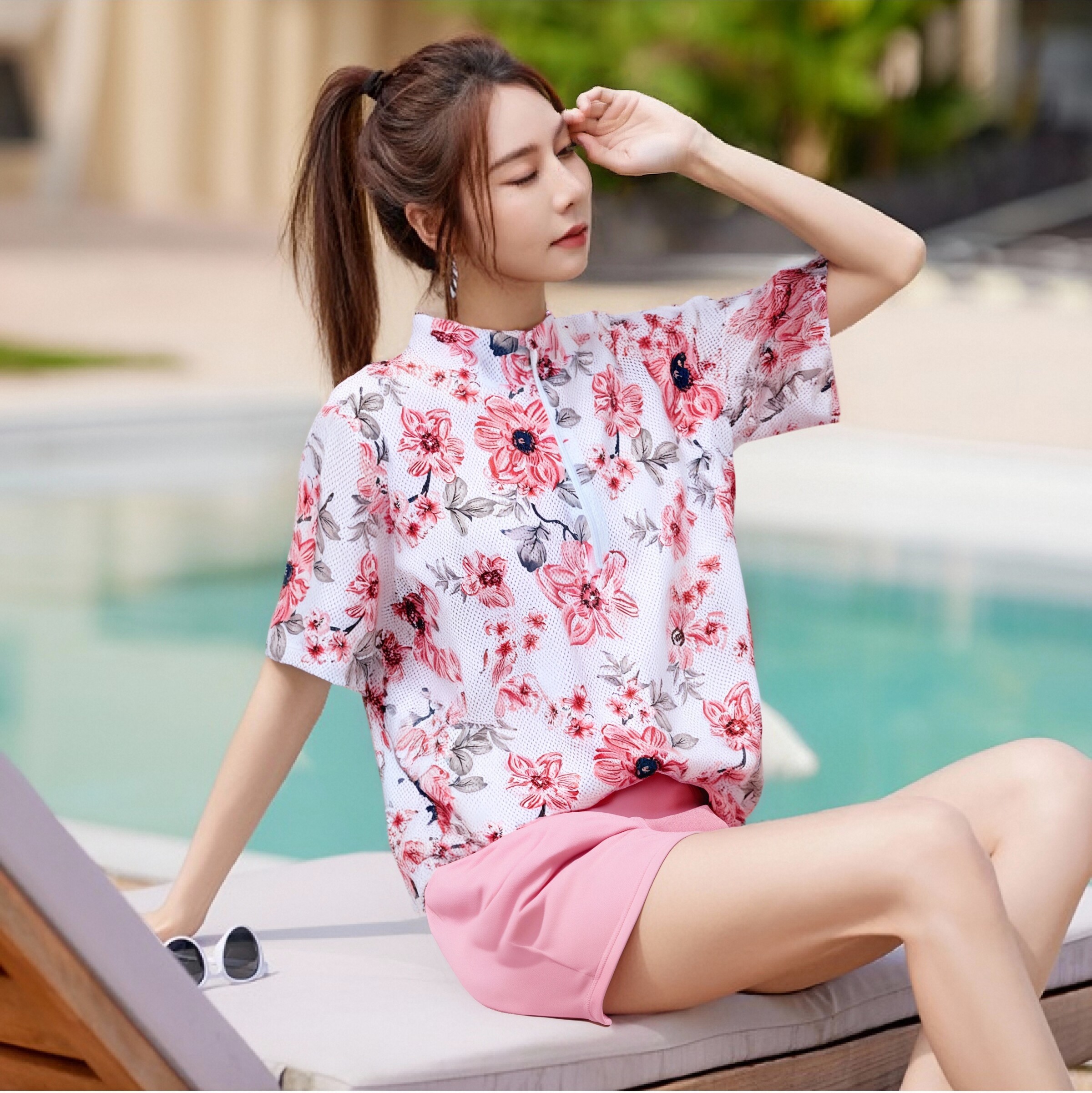 分体泳衣女三件套显瘦遮肚保守沙滩度假泡温泉大码微胖200斤泳装