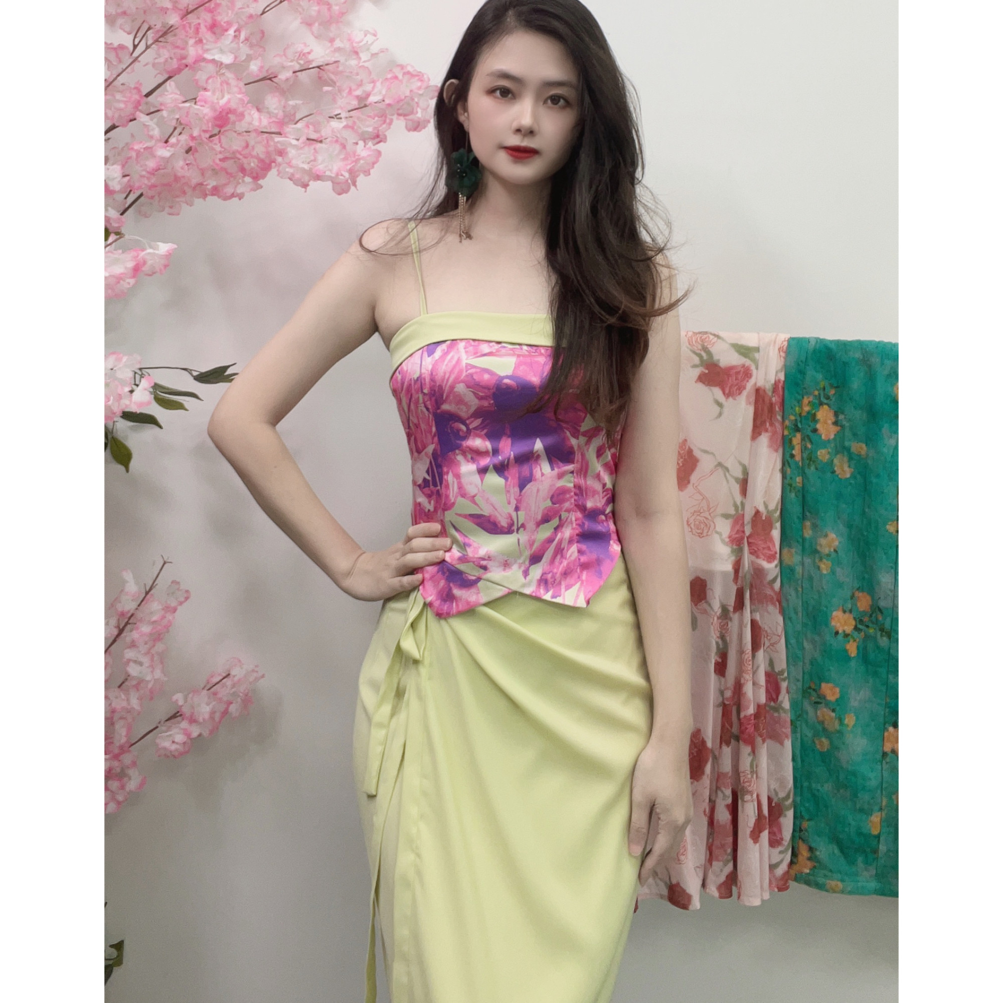 夏季新款复古【粉色战袍】新中式吊带松紧上衣+一片式半身裙套装,女装/女士精品,时尚套装,淘宝优惠券,粉丝福利购,淘宝优惠卷