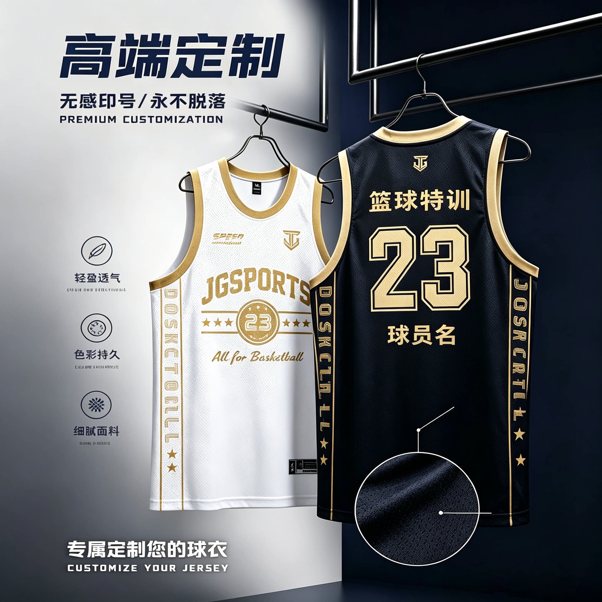 高端数码定制篮球服套装