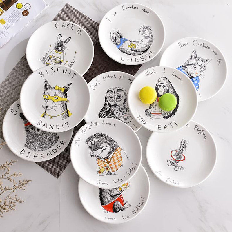 Ceramic plate breakfast Western Steak dish Northern Europe animal Cartoon 8 disk plate A snack bread Platterin the Tableware , Tableware , Plate  category - from Buy2taobao.com to provide professional Taobao agent buy service