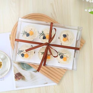 纸杯蛋糕包装 盒子 盒透明加高甜品打包盒烘焙马芬杯2粒4粒杯子包装