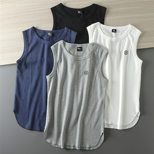 纯色运动休闲背心汗衫 打底苾备 男士 春夏薄款 男 舒适透气华夫格