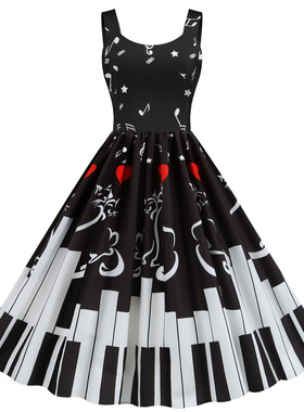 2026 women clothesL8038 跨境外贸欧美气质休闲女装背心拼接音符