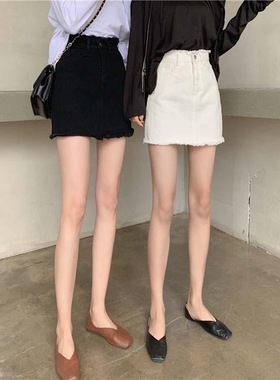 women clothes半身裙女春新款港味显瘦高腰白色百搭学生韩版包臀