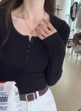 2026 women clothes白色长袖t恤女秋装新款女装内搭上衣正肩体恤