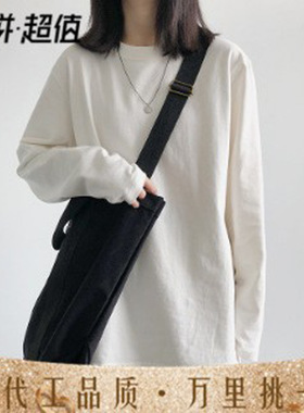 2026 women clothes长袖T恤女秋季新款白色学生内搭打底衫韩版上