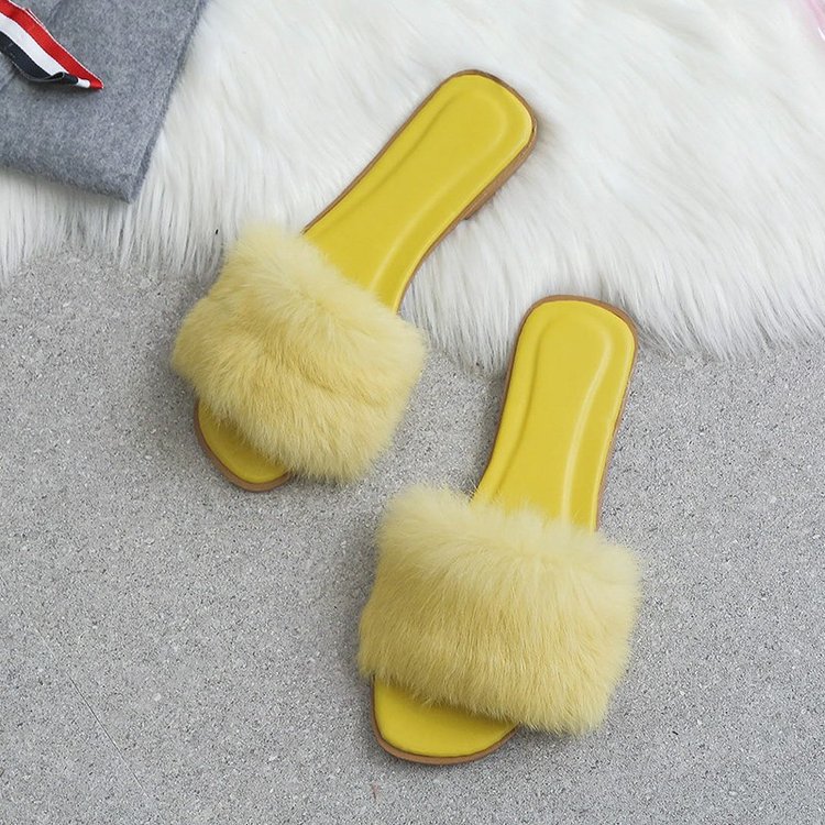2026shoewomen兔毛凉拖