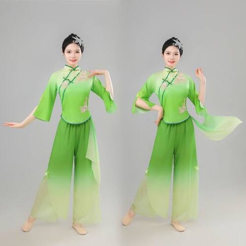 新款广场舞演出服中老年扇子舞鼓舞秧歌舞蹈服中国风古典舞表演服