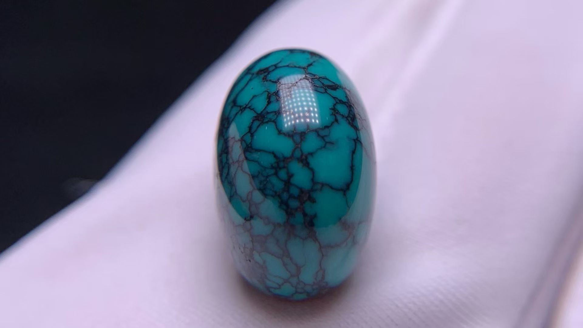 湖北十堰矿区天然原矿高瓷绿松石水草纹网花珠顶珠配珠隔珠配多宝