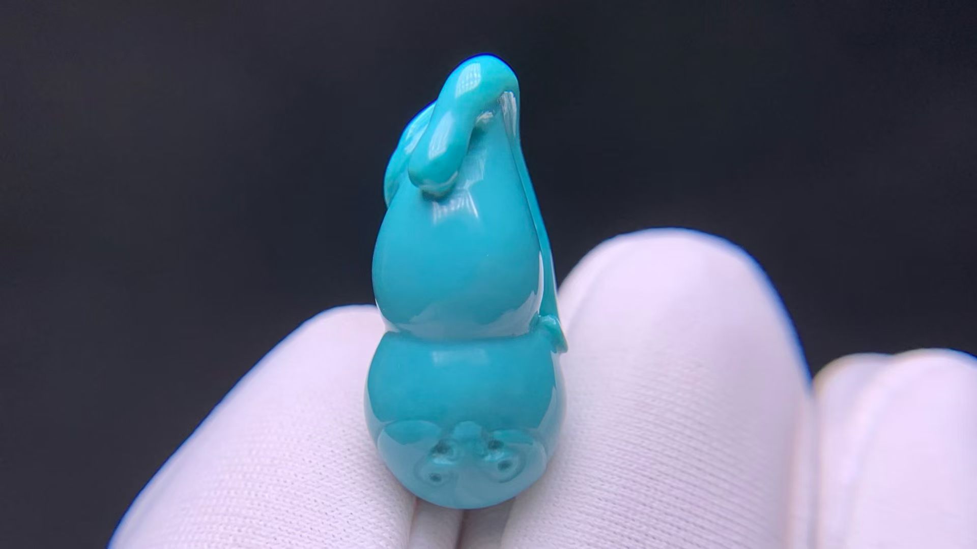 湖北十堰矿区天然原矿高瓷绿松石雕刻小葫芦吊坠挂件配饰锁骨链