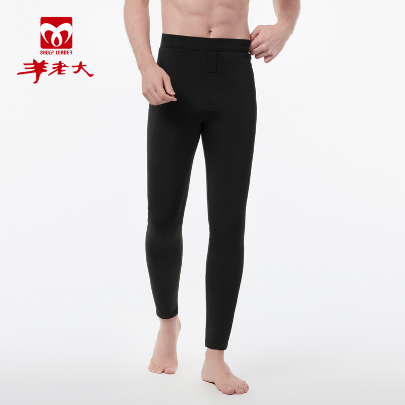 3羊老大棉裤男正品清仓 高腰修身纯羊毛保暖裤 加绒加厚