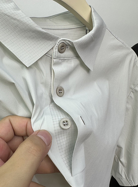 迪平替户外机能网眼3D立裁无痕压胶翻领弹力透气T恤速干POLO衫男