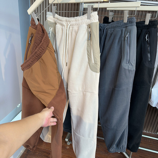 长裤 平替款 秋冬户外运动双面摇粒绒男女加绒保暖百搭束脚休闲裤
