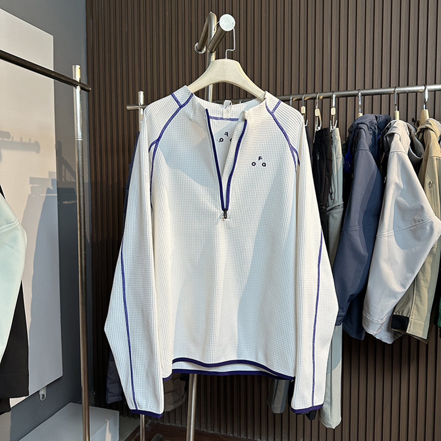 平替款 秋冬户外柔软华夫格男女立领半拉链卫衣长袖速干T恤打底衫,男装,卫衣,淘宝优惠券,粉丝福利购,淘宝优惠卷