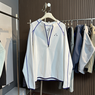 平替款 秋冬户外柔软华夫格男女立领半拉链卫衣长袖速干T恤打底衫