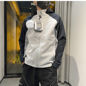 意大利品牌柜1189立体剪裁春秋情侣连帽抓绒简约运动休闲夹克外套