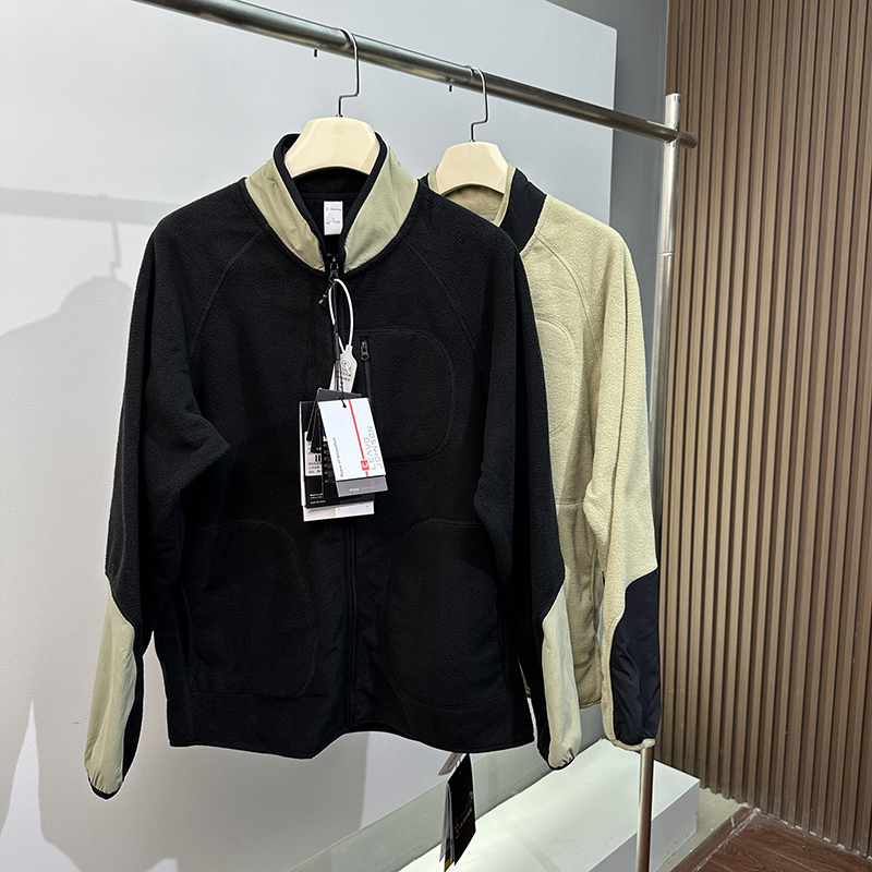 平替款秋冬撞色双面摇粒绒外套