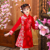 拜年服过年衣服喜庆新年装 2026新款 冬季 汉服儿童装 女童旗袍秋冬装