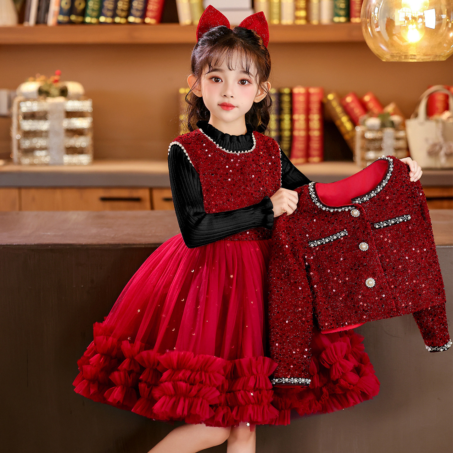 女童公主裙礼服儿童装洋气2025新款秋冬装小香风套装时髦衣服冬季,童装/婴儿装/亲子装,套装,淘宝优惠券,粉丝福利购,淘宝优惠卷