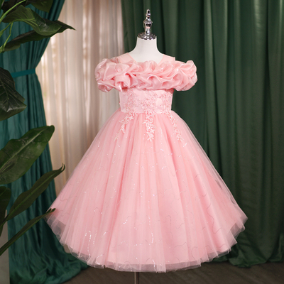 女童公主裙花童婚礼小女孩礼服儿童装生日高端钢琴演出服长裙主持