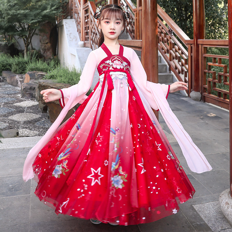 女童汉服中国风秋季春秋款图片