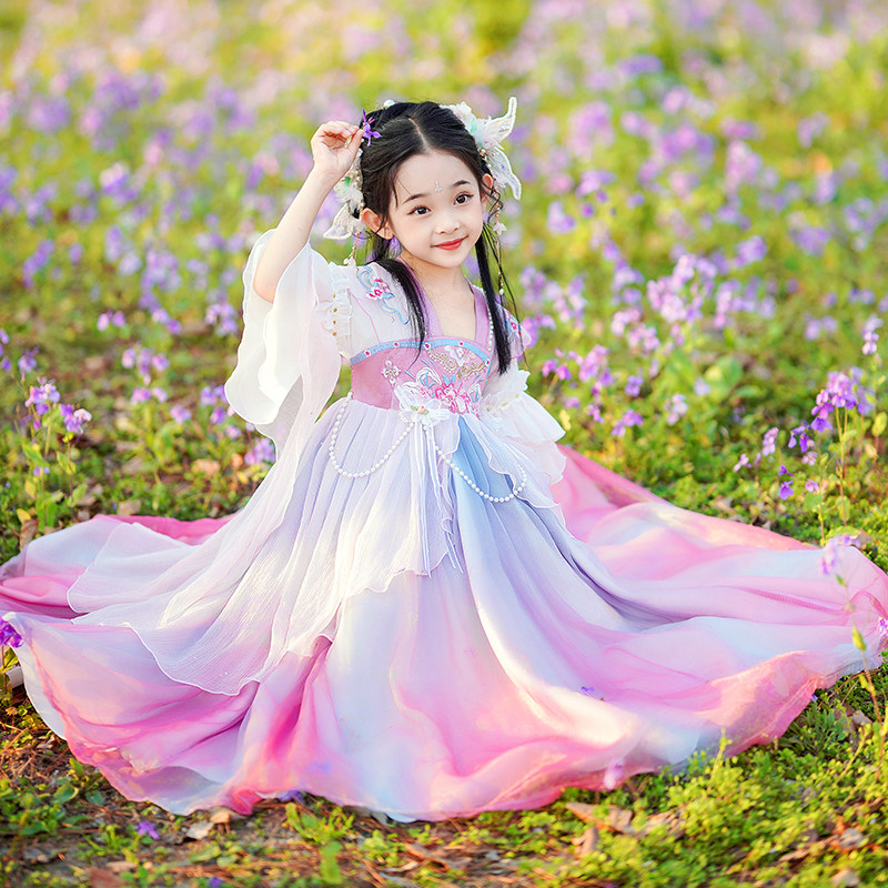 2026新款女童夏季汉服儿童装中国风春秋季春装女孩公主裙古装古风图片