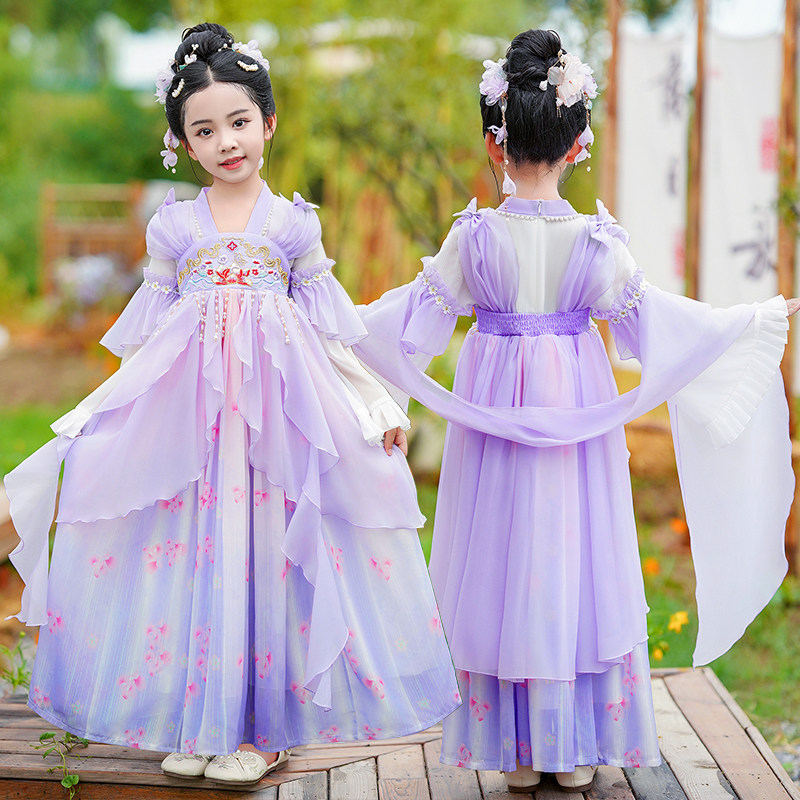 超仙女童春秋季汉服2026新款春装中国风古装古风唐装小女孩公主裙图片