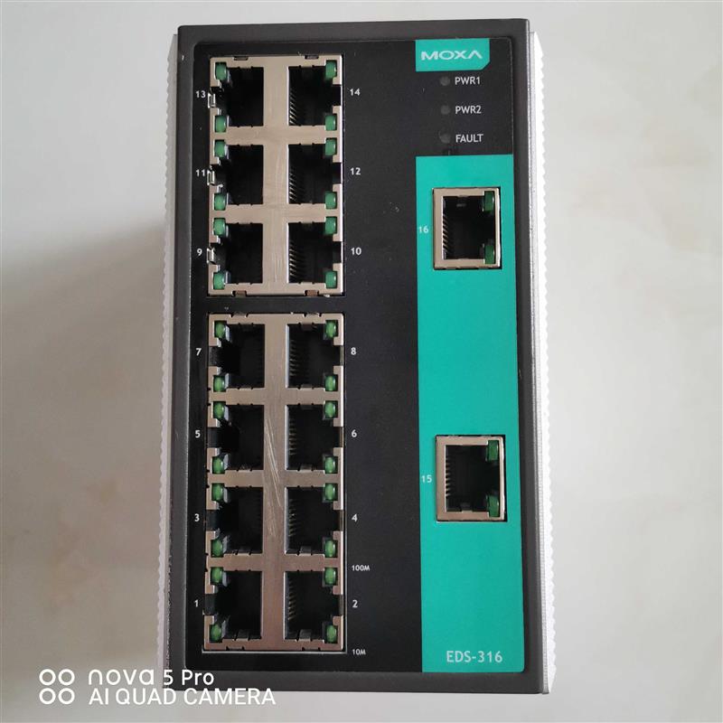 议价MOXA 摩莎EDS-316 非网管工业级交换机16电口(台湾产)