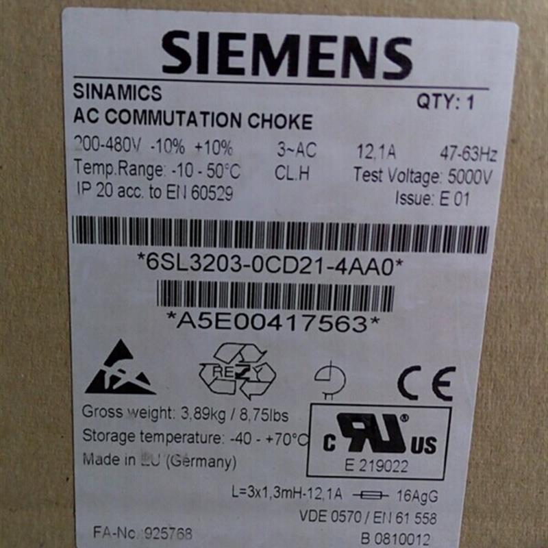 议价6SL3203-0CD21-4AA0 西门子PM340电抗器 6SL32030CD214AA0原
